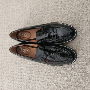 Franco Sarto Black Patent Loafers